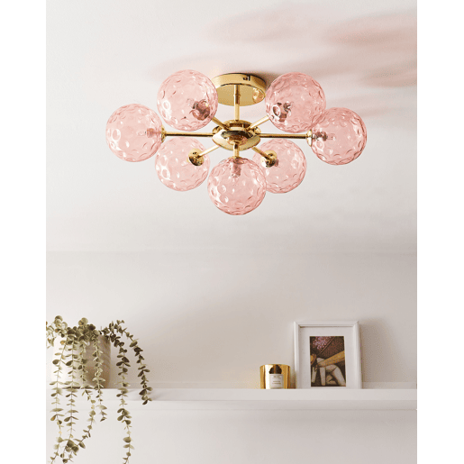 Iluminação de tecto ANADYR Vidro Rosa Iluminação de tecto ANADYR Vidro Rosa