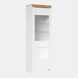 Vitrina de 2 portas Hella Branco e Madeira