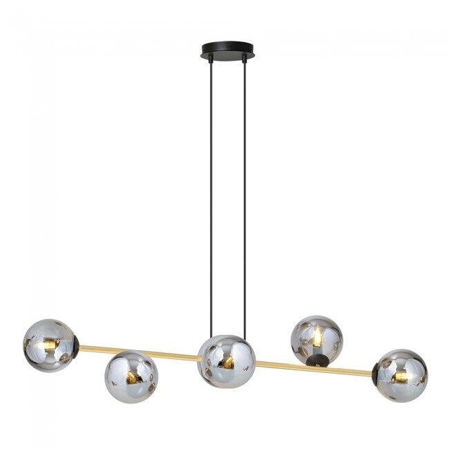 Lámpara de techo Cuaron (6 luces) Acero - Cristal Moderno Grafito