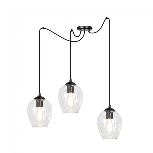 Lámpara colgante Maranto (3 luces) Cristal - Metal  Moderno Transparente