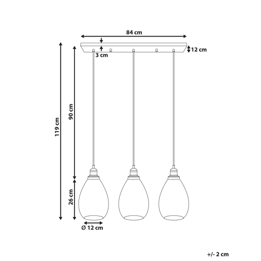 Candeeiro suspenso COOSA Vidro Transparente Candeeiro suspenso COOSA Vidro Transparente