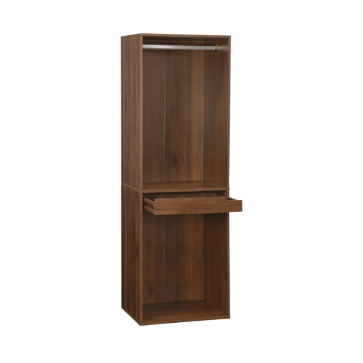 Módulo de guarda-roupa com espaço para pendurar e suporte para calças, Modulo, Madeira de nogueira, 60x45x180 cm