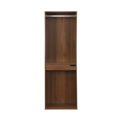 Módulo de guarda-roupa com espaço para pendurar e suporte para calças, Modulo, Madeira de nogueira, 60x45x180 cm