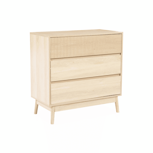 Cómoda com efeito de madeira, 3 gavetas, Linear, bois clair, 80x40x80 cm Cómoda com efeito de madeira, 3 gavetas, Linear, bois clair, 80x40x80 cm