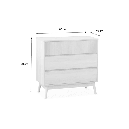 Cómoda com efeito de madeira, 3 gavetas, Linear, bois clair, 80x40x80 cm Cómoda com efeito de madeira, 3 gavetas, Linear, bois clair, 80x40x80 cm