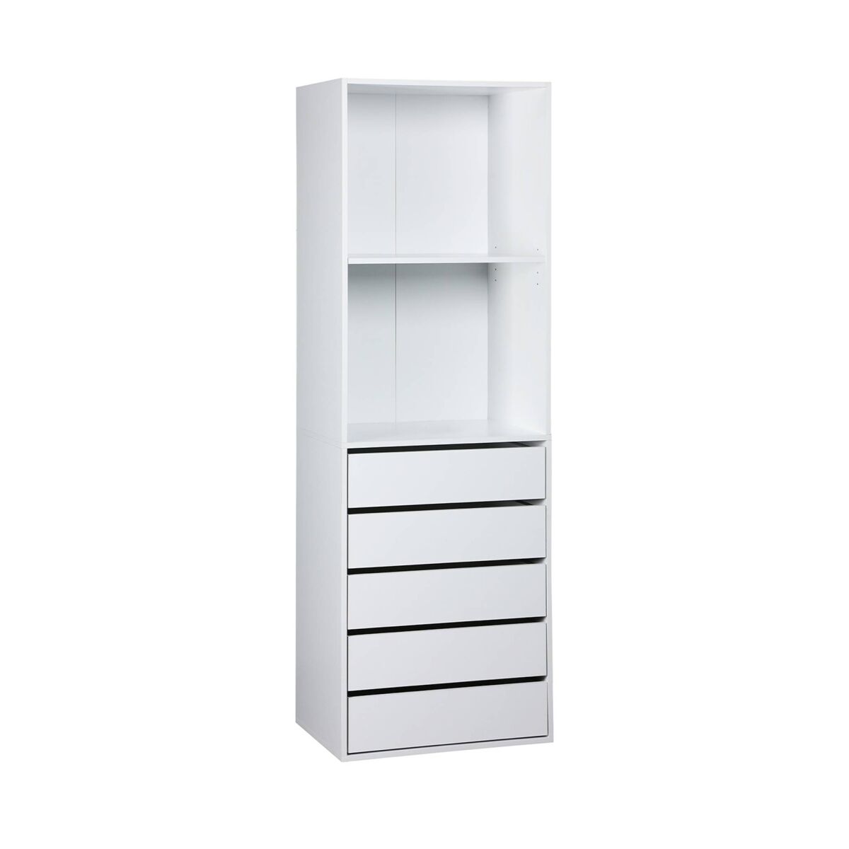 Módulo de vestidor con 5 cajones, modulo, blanco, 60x45x180 cm