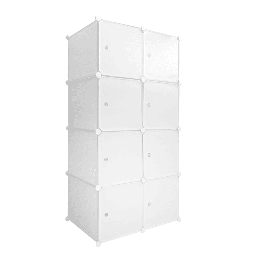 Guarda-roupa em cubo personalizável, caixa simplesmente nyana home 8 cubesportas, organização doméstica, cabideiro, sapateira, 147x75x47cm, branco