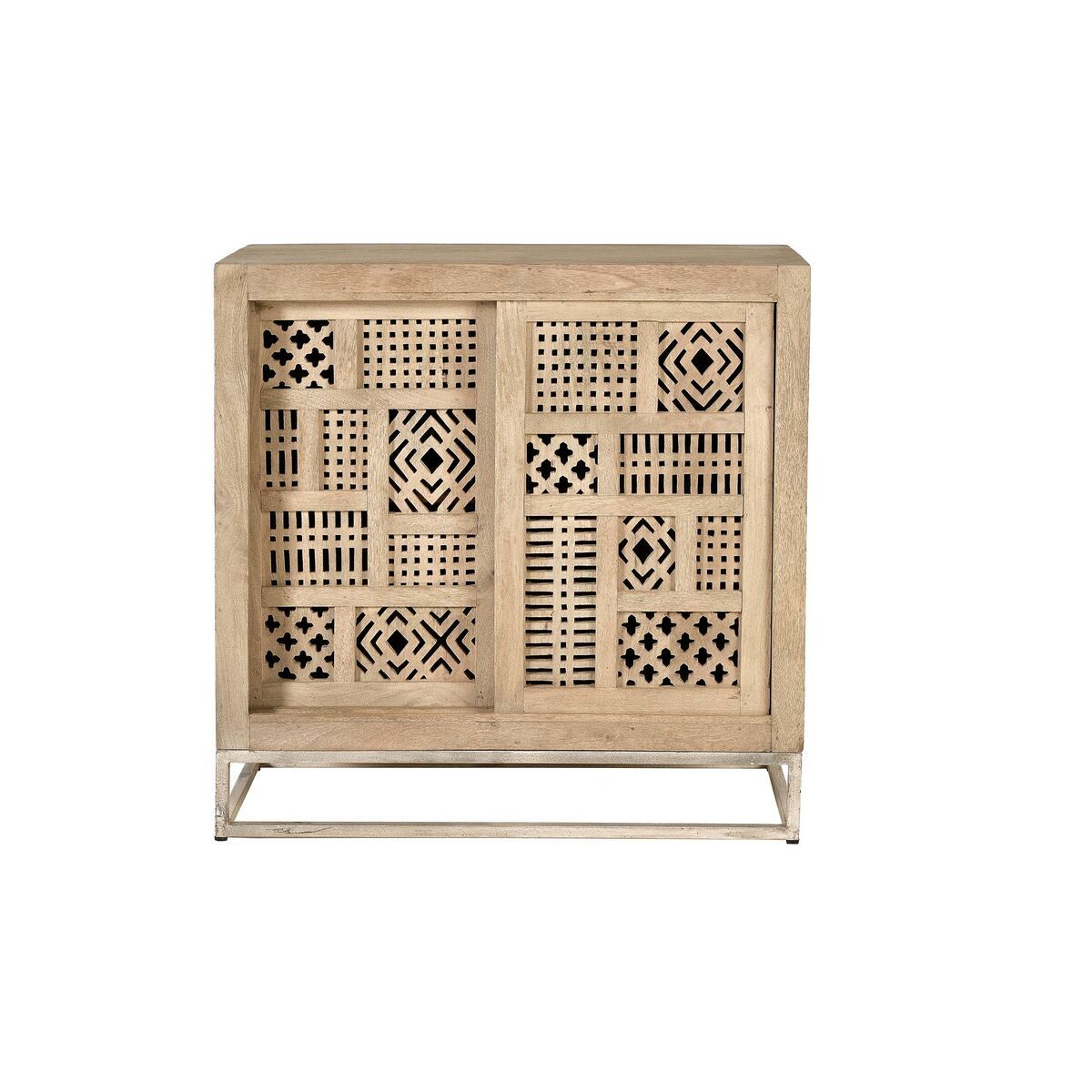 Aparador alexandra house living natural metal madera de mango 90 x 90 x 40 cm