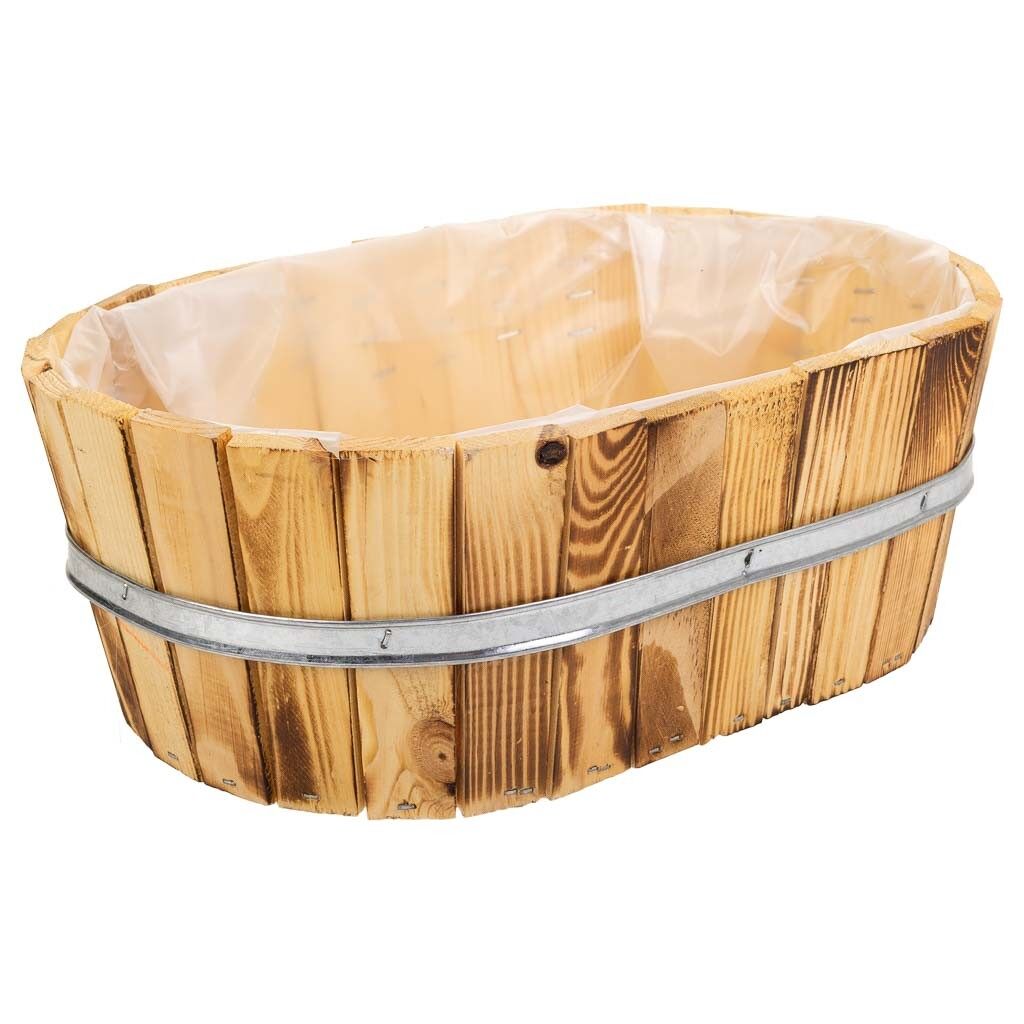 Cesto de madera y cuerda