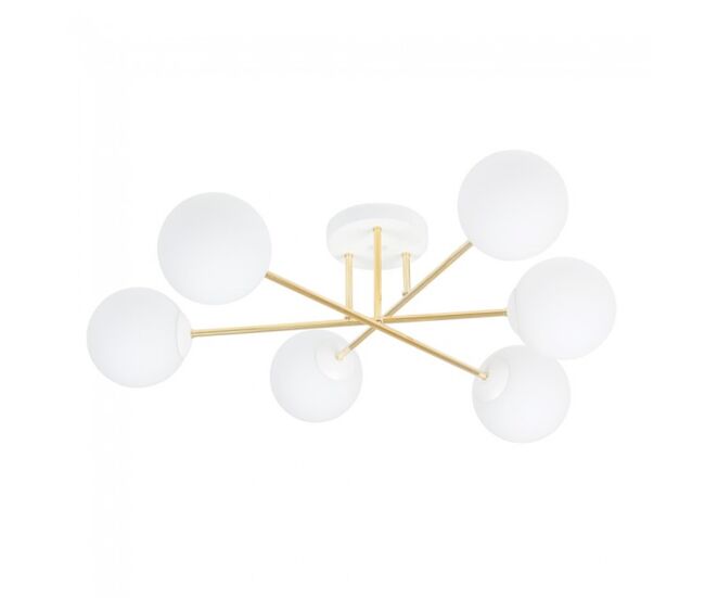 Plafón de techo mendra ii opal 6 luces marca wonderlamp