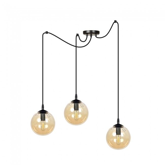Lámpara colgante fedora ámbar 3 luces marca wonderlamp