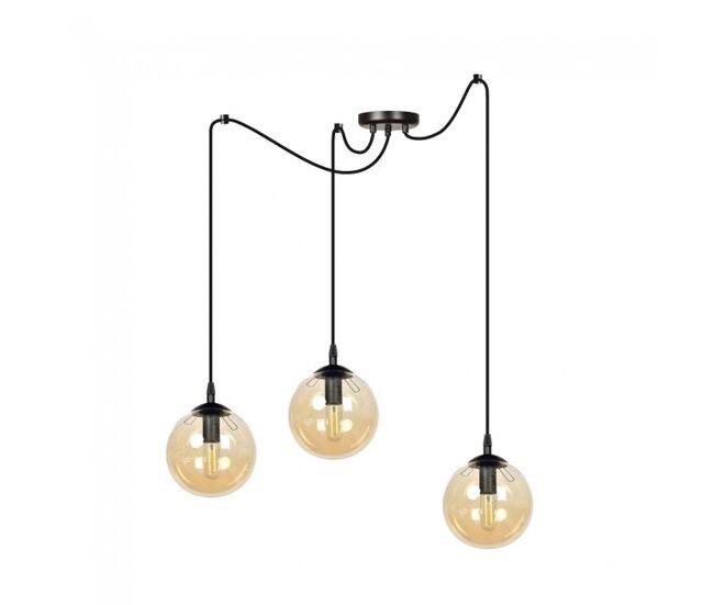Lámpara colgante fedora ámbar 3 luces marca wonderlamp