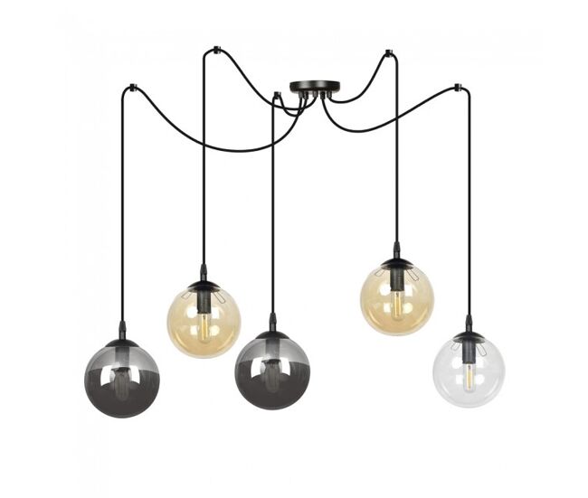Lámpara colgante fedora mix 5 luces marca wonderlamp