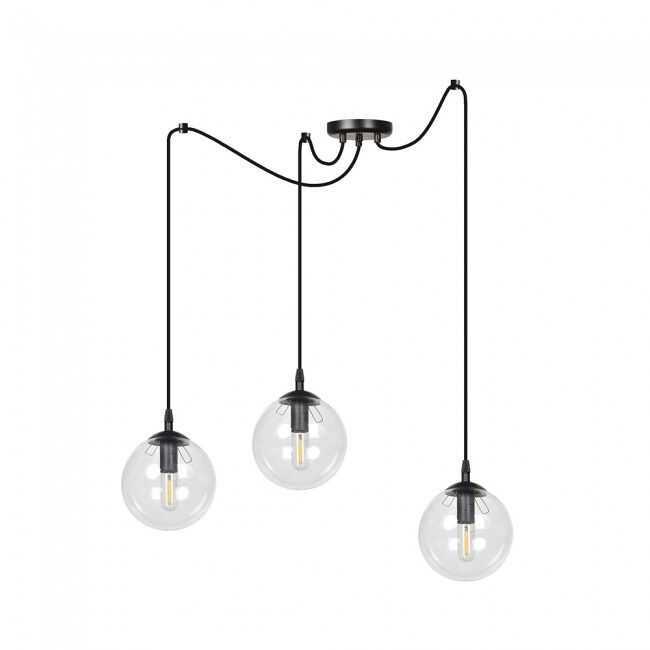 Lámpara colgante fedora transparente 3 luces marca wonderlamp