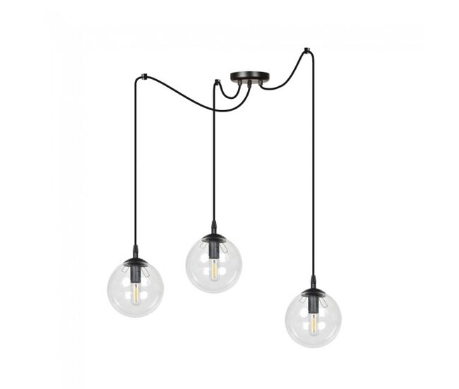 Lámpara colgante fedora transparente 3 luces marca wonderlamp