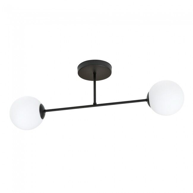 Plafón de techo Nicolo (2 luces) Acero - Cristal Moderno