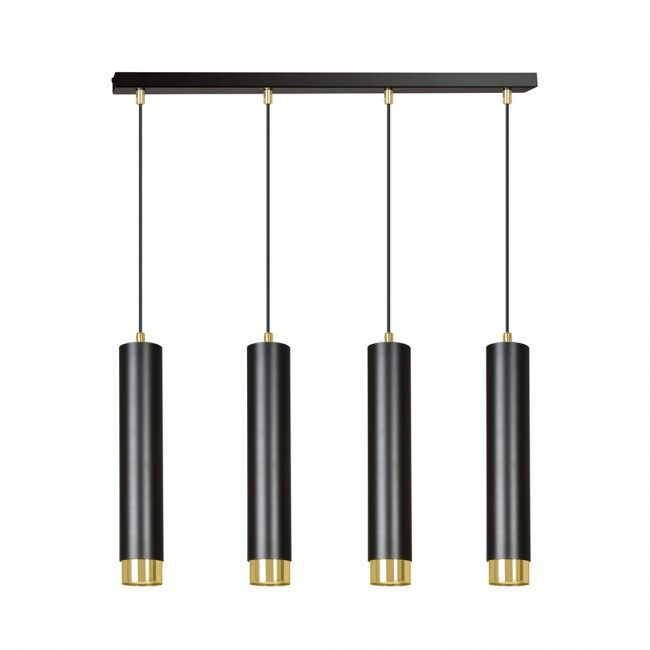 Regleta colgante mura negro/oro 4 luces marca wonderlamp