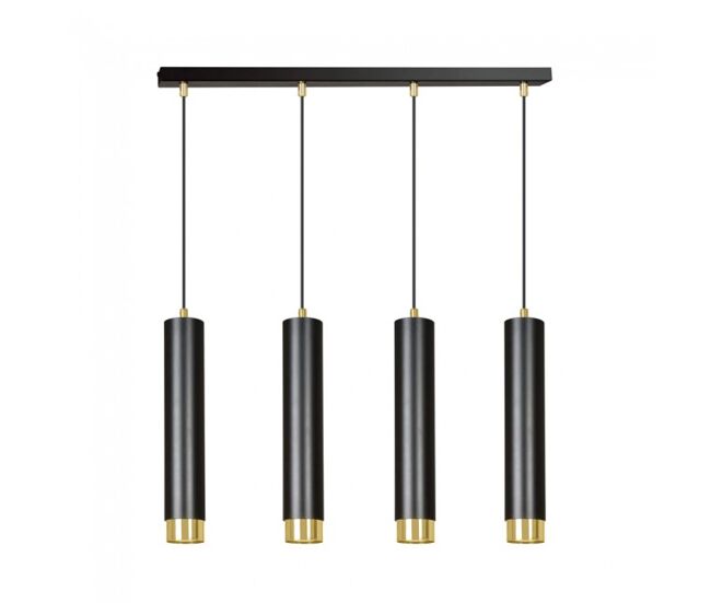 Regleta colgante mura negro/oro 4 luces marca wonderlamp