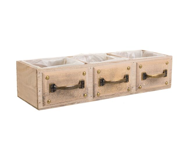 Cajón de madera marrón 45x15x10,5