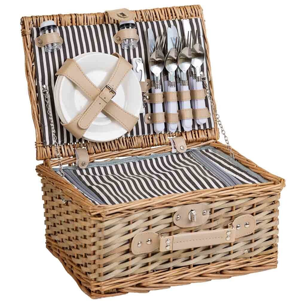 Cesta de picnic marrón 40x28x19
