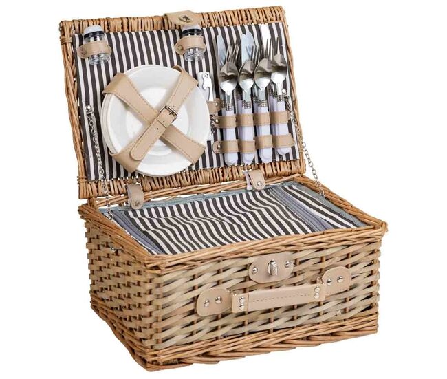 Cesta de picnic marrón 40x28x19
