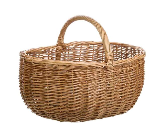 Cesta de mimbre marrón 43x33x20/32h cm