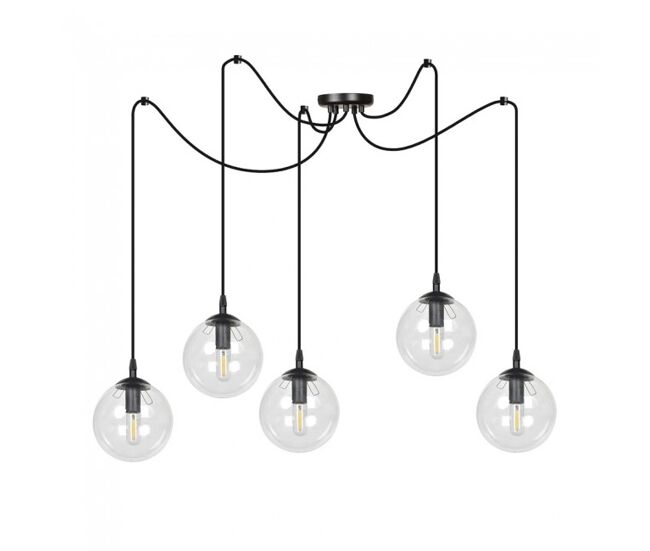 Lámpara colgante fedora transparente 5 luces marca wonderlamp