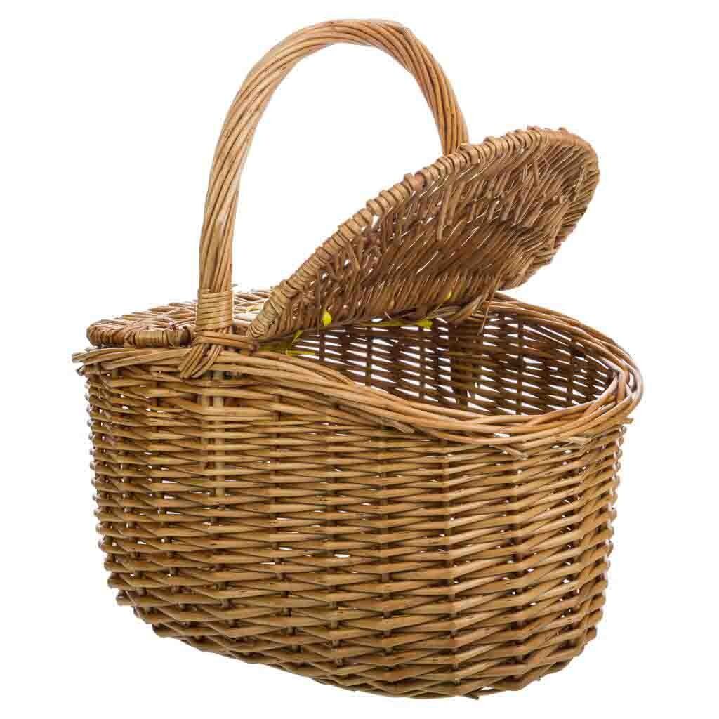 Cesta con tapas de mimbre
