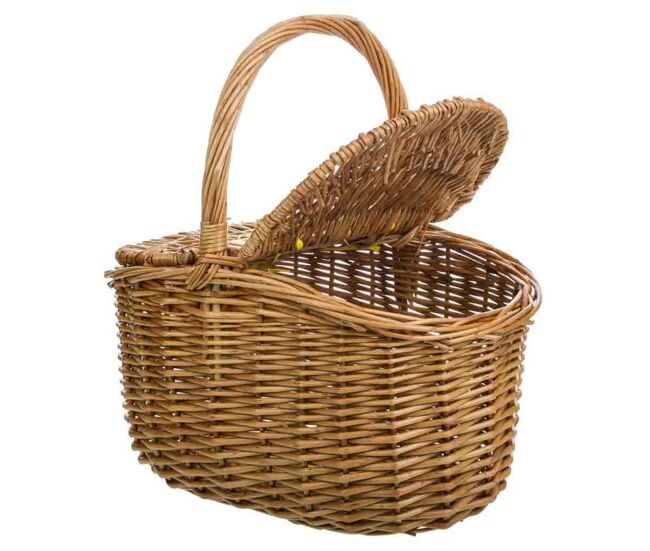 Cesta con tapas de mimbre marrón 32x21x16/32