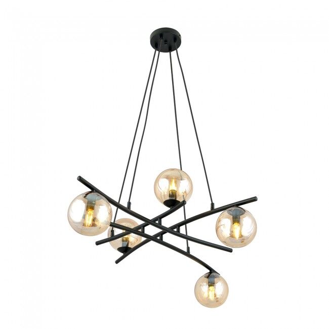 Lámpara colgante lotra ámbar 5 luces marca wonderlamp