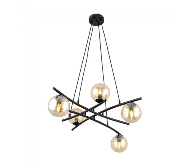 Lámpara colgante lotra ámbar 5 luces marca wonderlamp