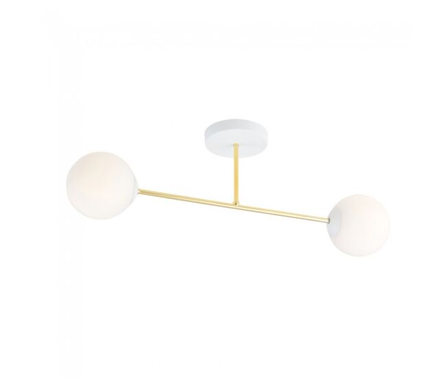 Plafón de techo mendra ii opal 2 luces marca wonderlamp