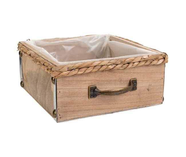 Cajón de madera marrón 23,5x23,5x10,5
