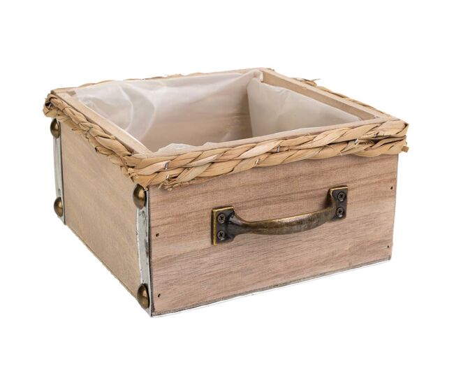 Cajón de madera marrón 20x20x10