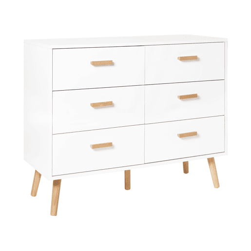 Cómoda 6 gavetas NEWARK Branco
