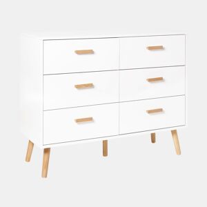 Cómoda 6 gavetas NEWARK Branco