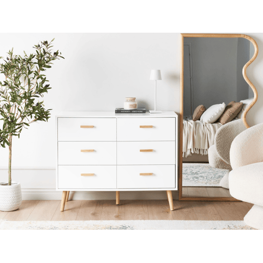 Cómoda 6 gavetas NEWARK Branco