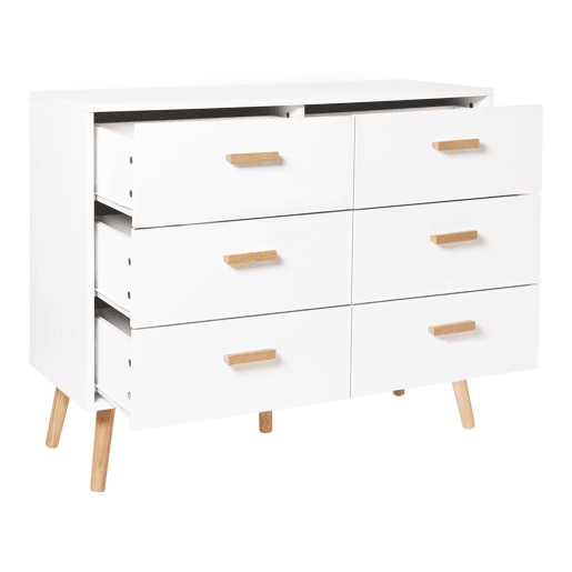 Cómoda 6 gavetas NEWARK Branco