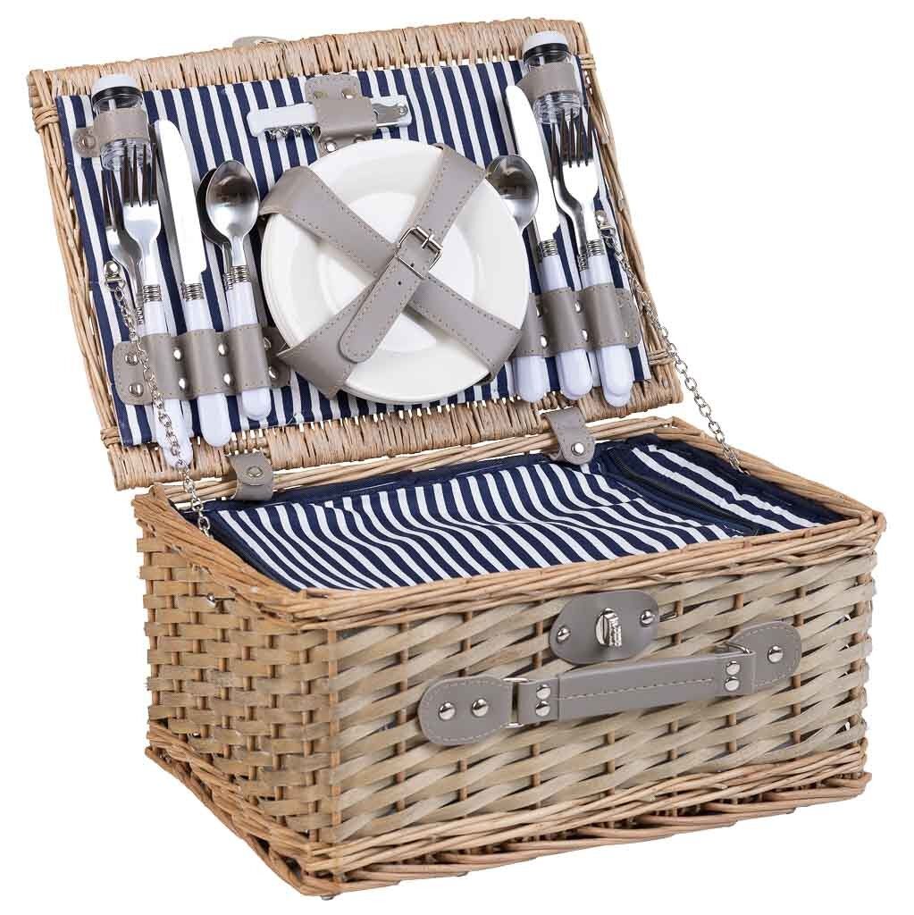 Cesta de picnic azul marino 40x28x19