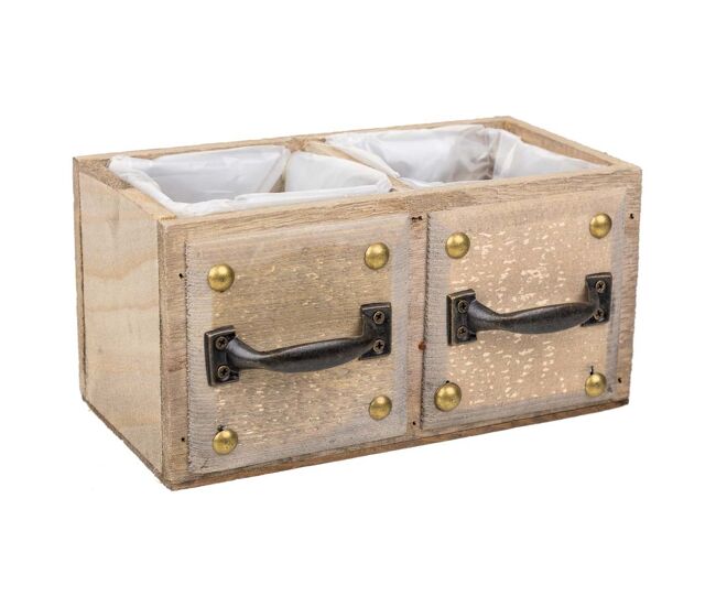 Cajón de madera marrón 20x10x10,5