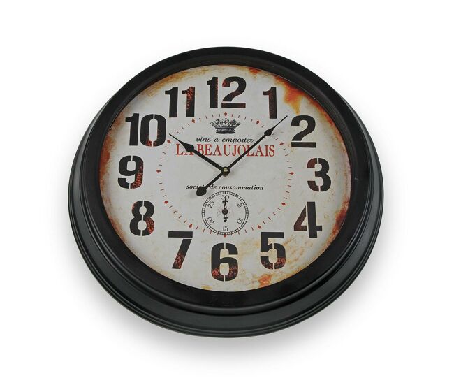 Reloj de pared versa beaujolais metal 4 x 58 x 58 cm