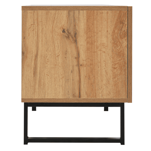 Móvel de TV 190cm de MDF com 2 portas e 2 gavetas,preto+madeira
