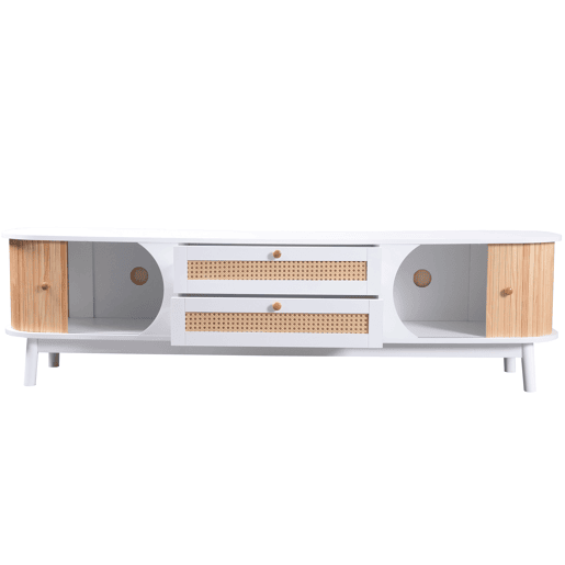 Móvel de TV 170cm de painel de partículas com 2 portas corrediças e 2 gavetas,branco
