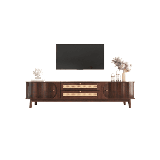 Móvel de TV 170cm de painel de partículas com 2 portas corrediças e 2 gavetas,natural