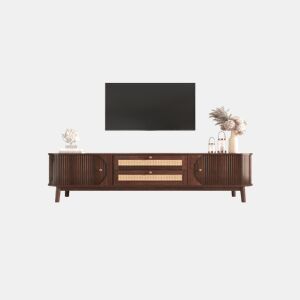 Móvel de TV 170cm de painel de partículas com 2 portas corrediças e 2 gavetas,natural