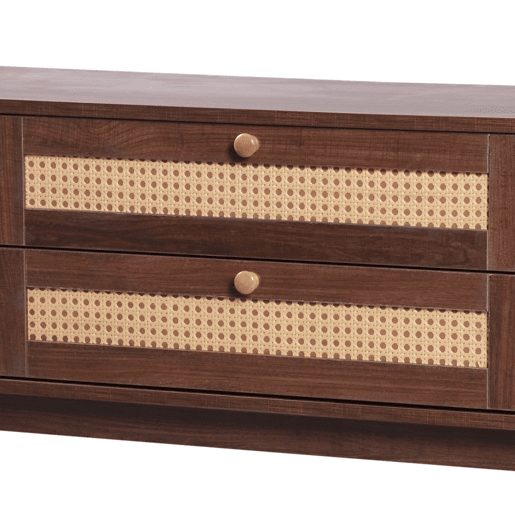 Móvel de TV 170cm de painel de partículas com 2 portas corrediças e 2 gavetas,natural