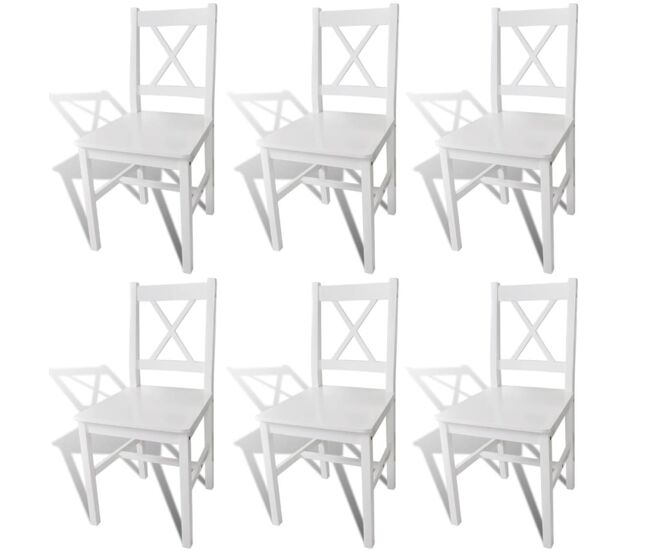 Vidaxl sillas de comedor 6 unidades madera de pino blanco