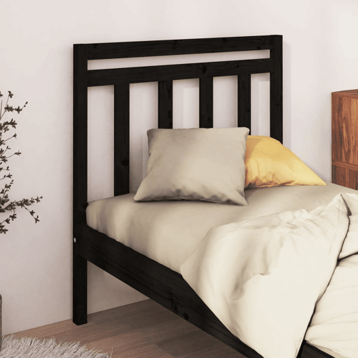 vidaXL Cabeceira de cama 95x4x100 cm pinho maciço preto vidaXL Cabeceira de cama 95x4x100 cm pinho maciço preto