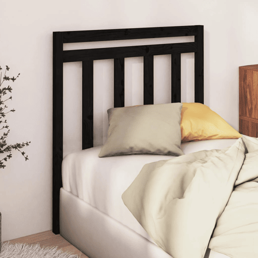 vidaXL Cabeceira de cama 95x4x100 cm pinho maciço preto vidaXL Cabeceira de cama 95x4x100 cm pinho maciço preto