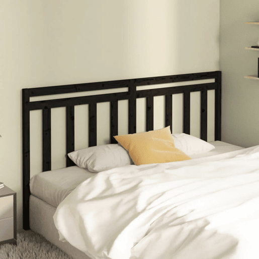 vidaXL Cabeceira de cama 186x4x100 cm pinho maciço preto vidaXL Cabeceira de cama 186x4x100 cm pinho maciço preto